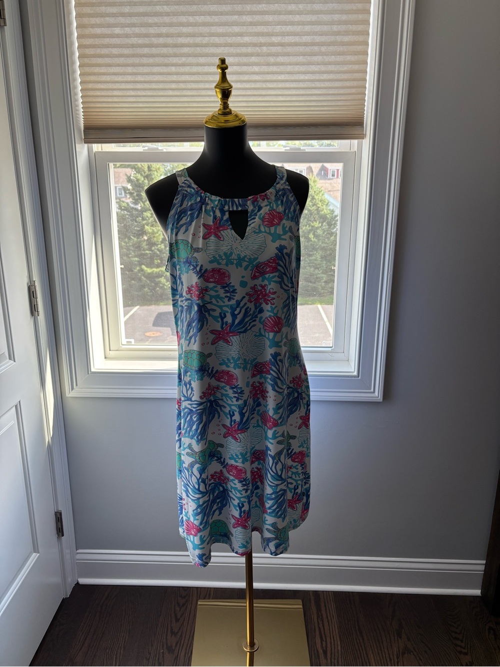 Banana Boat Blue & Pink Sea Life beach Dress with UFP 50 built in